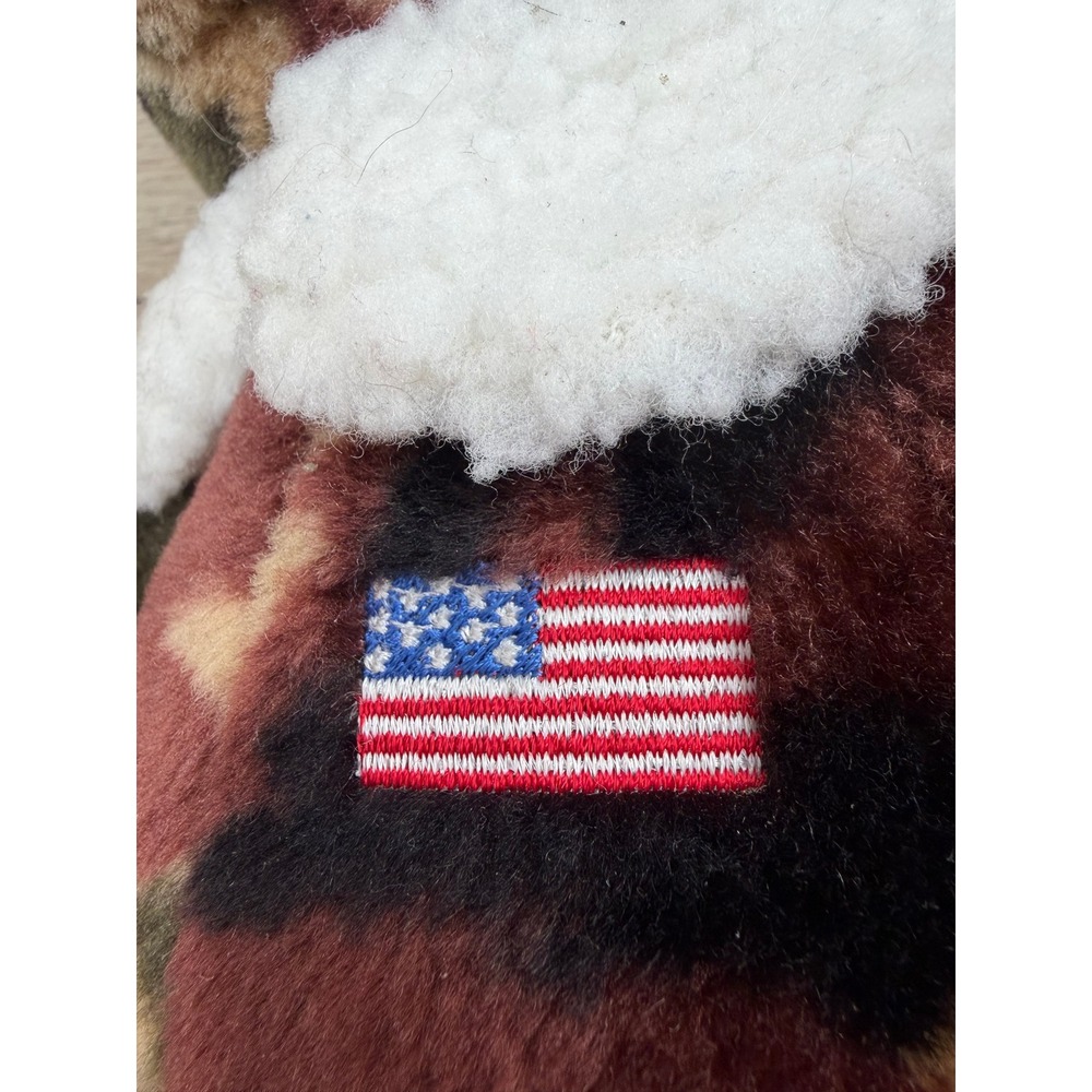 SKM Enterprises Vintage Camo Teddy Bear Pilot Aviator Hat USA Flag Plush 12 Inch - Picture 8 of 15